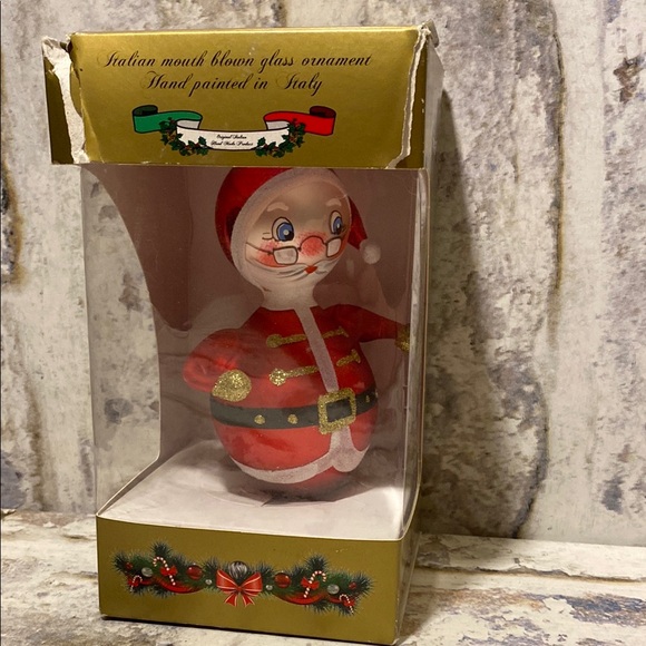 Santa Italian hand blown glass Ornament - Picture 1 of 7